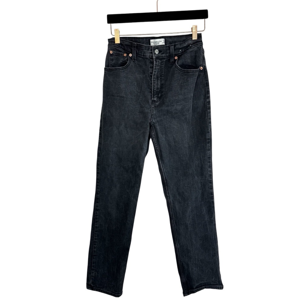 Abercrombie & Fitch Ultra High Rise 90s Straight Black Jeans Size 6 / 28